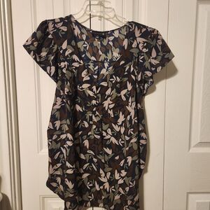 Floral Leaf Print Women's Blouse